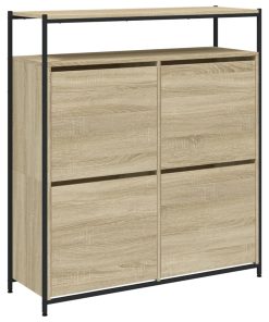 Scarpiera 4 Cassetti Ribaltabili Rovere Sonoma 100x34x112 cm