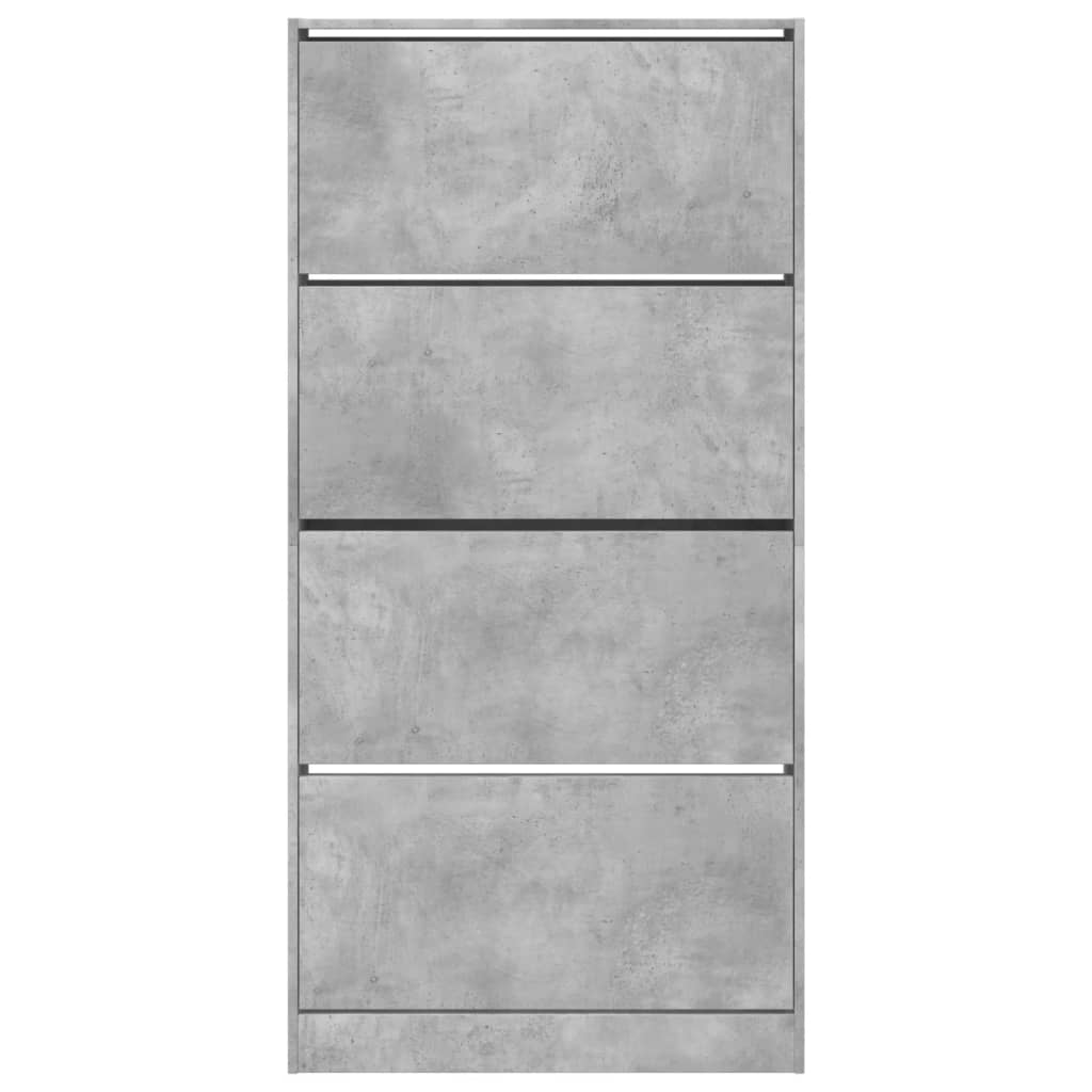 Scarpiera 4 Cassetti Ribaltabili Grigio Cemento 80x21x163,5 cm - Image 6