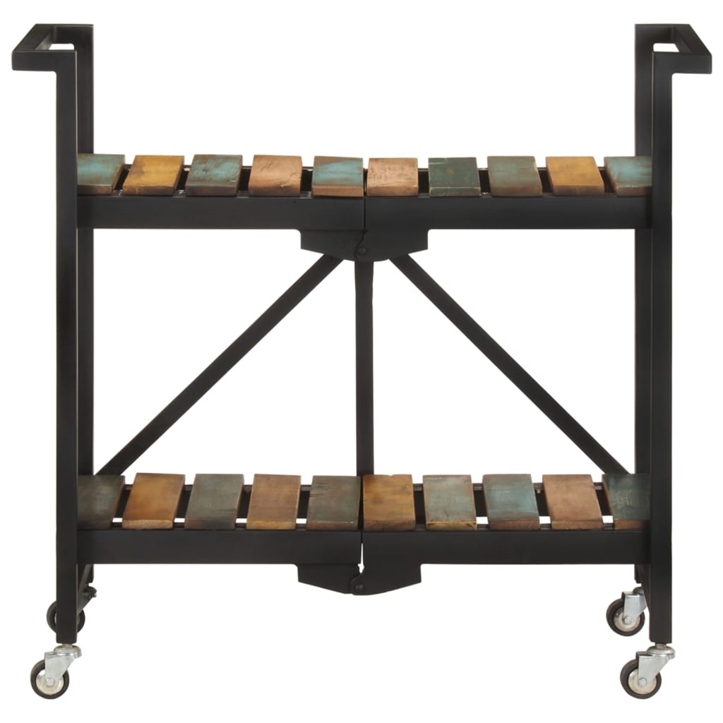 Carrello Da Cucina 87x36x81 Cm In Legno Massello Di Recupero - Image 6