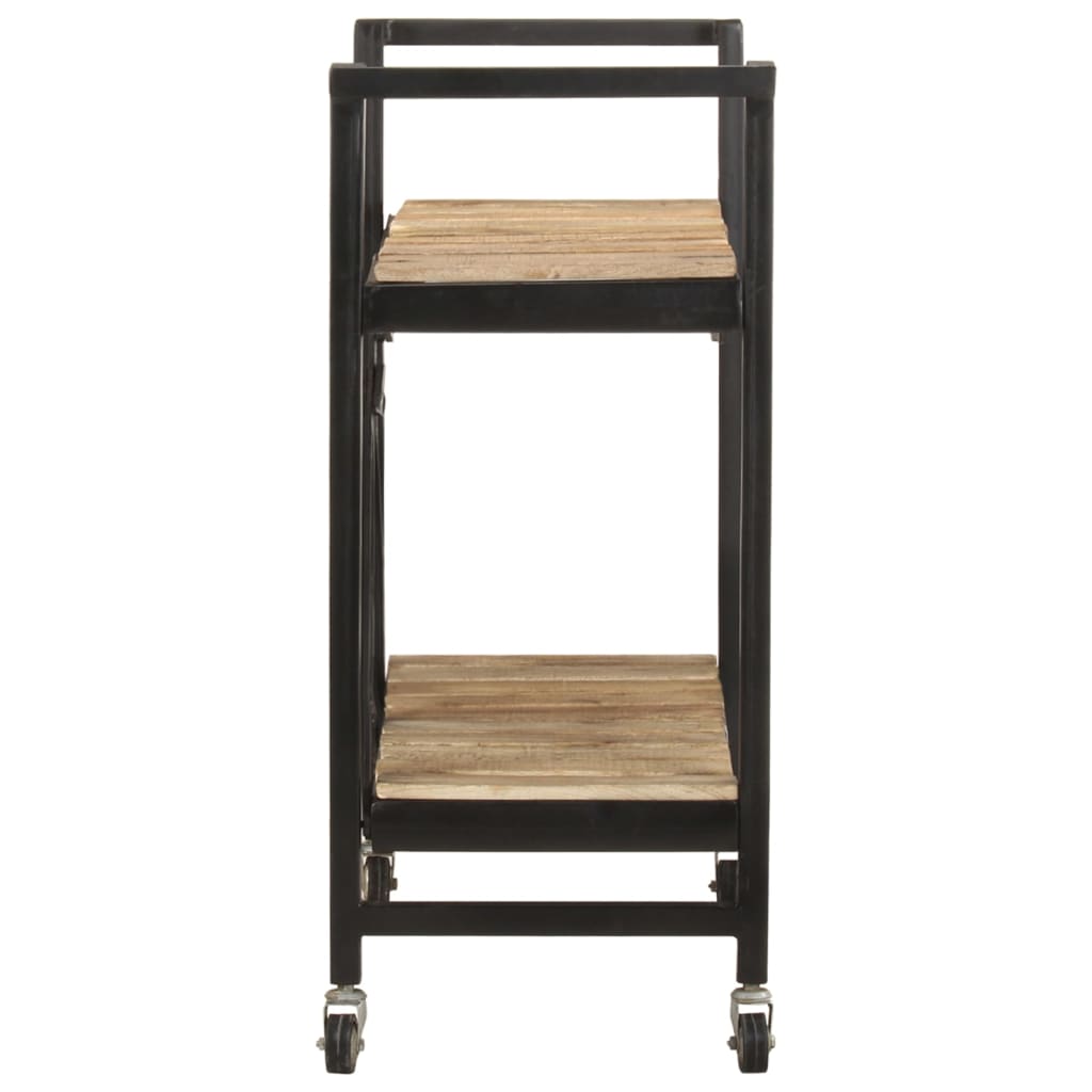 Carrello Da Cucina 87x36x81 Cm In Legno Massello Di Mango