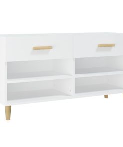 Scarpiera Bianca 102x35x55 Cm In Legno Multistrato