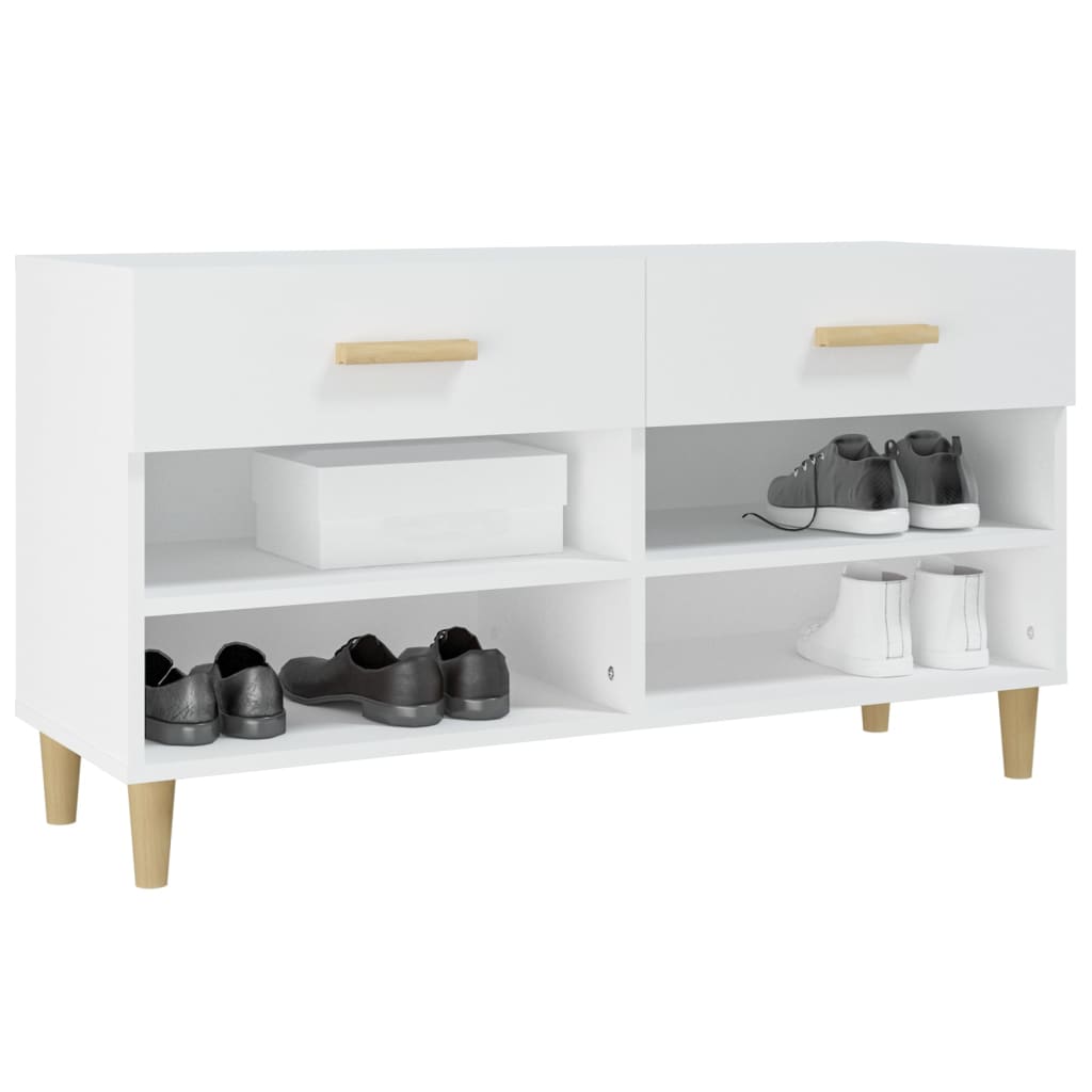 Scarpiera Bianca 102x35x55 Cm In Legno Multistrato - Image 5
