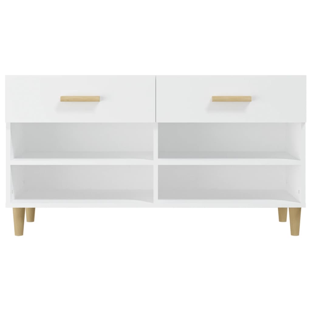 Scarpiera Bianca 102x35x55 Cm In Legno Multistrato - Image 2