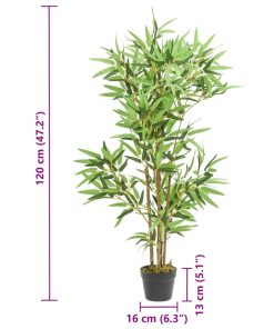 Albero Bambù Artificiale 552 Foglie 120 Cm Verde