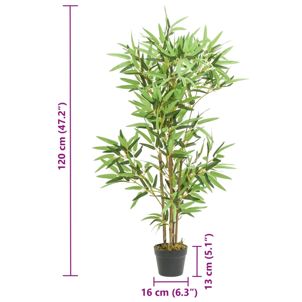 Albero Bambù Artificiale 552 Foglie 120 Cm Verde