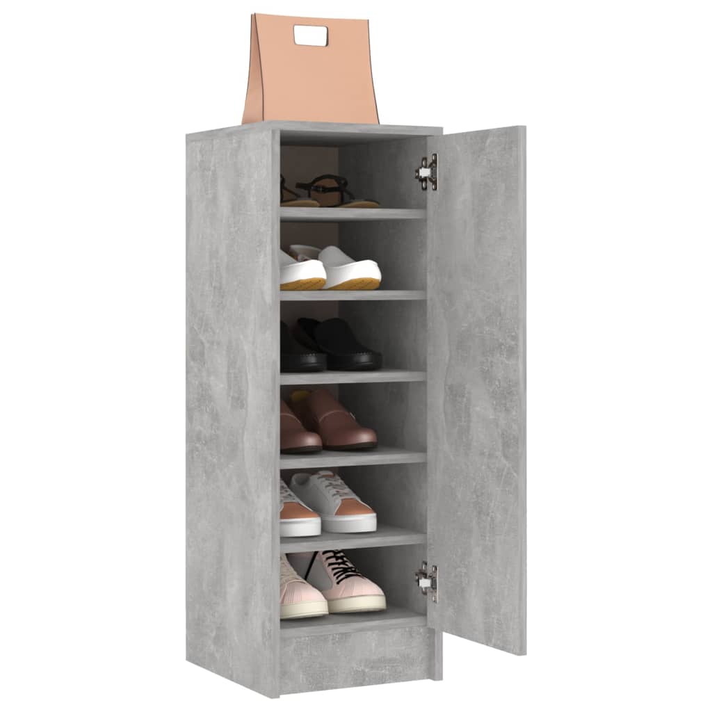 Scarpiera Grigio Cemento 32x35x92 Cm In Truciolato