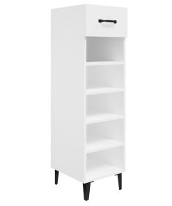 Scarpiera Bianca 30x35x105 Cm In Legno Multistrato