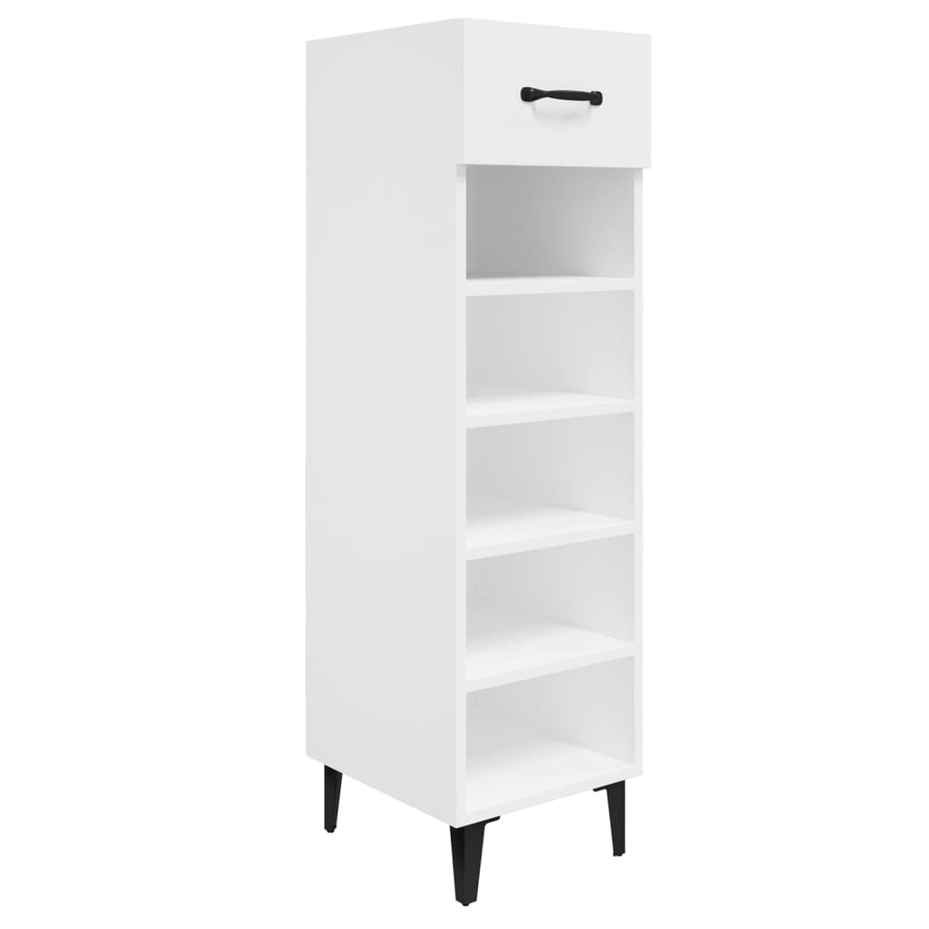 Scarpiera Bianca 30x35x105 Cm In Legno Multistrato