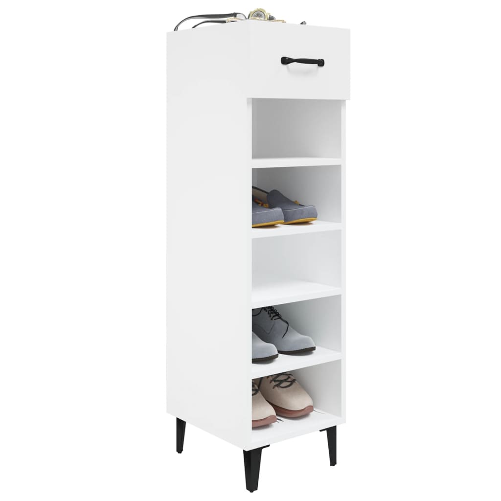 Scarpiera Bianca 30x35x105 Cm In Legno Multistrato - Image 3