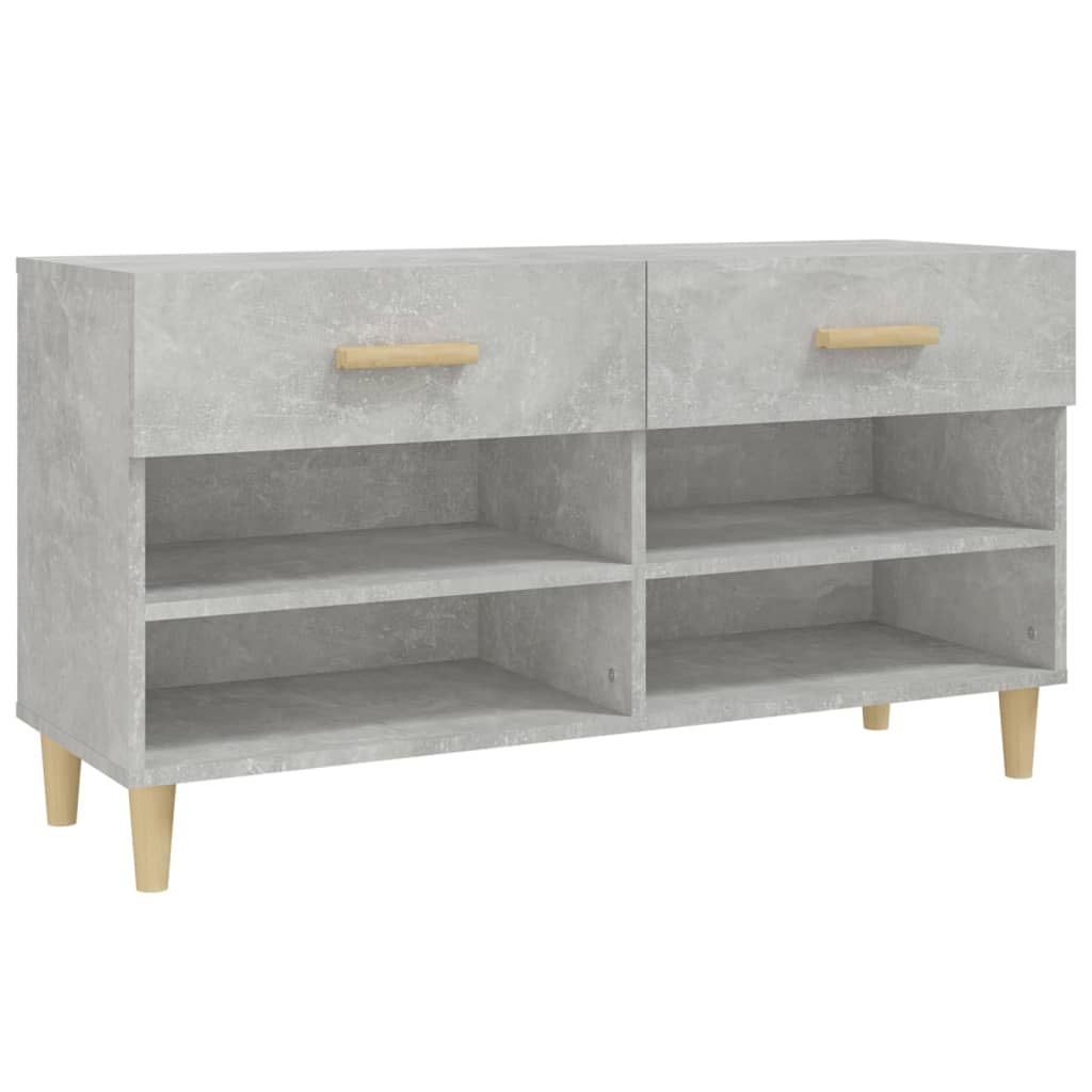Scarpiera Grigio Cemento 102x35x55 Cm In Legno Multistrato