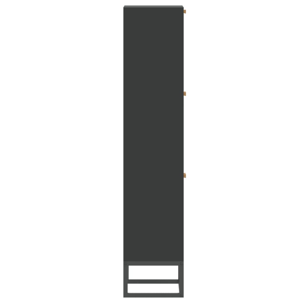 Scarpiera Nera 52x25x120 Cm In Legno Multistrato
