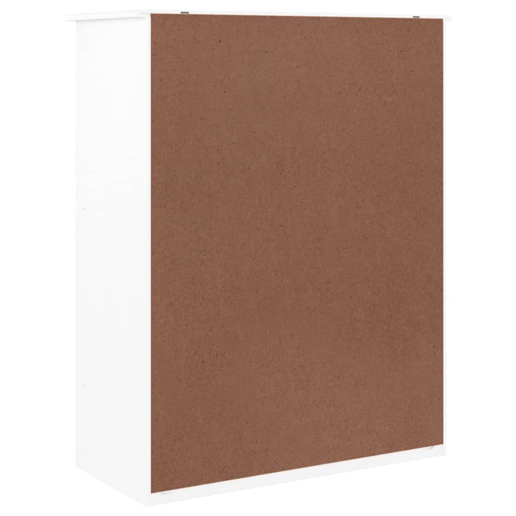 Scarpiera Alta Bianca 77x35x96 Cm In Legno Massello Di Pino