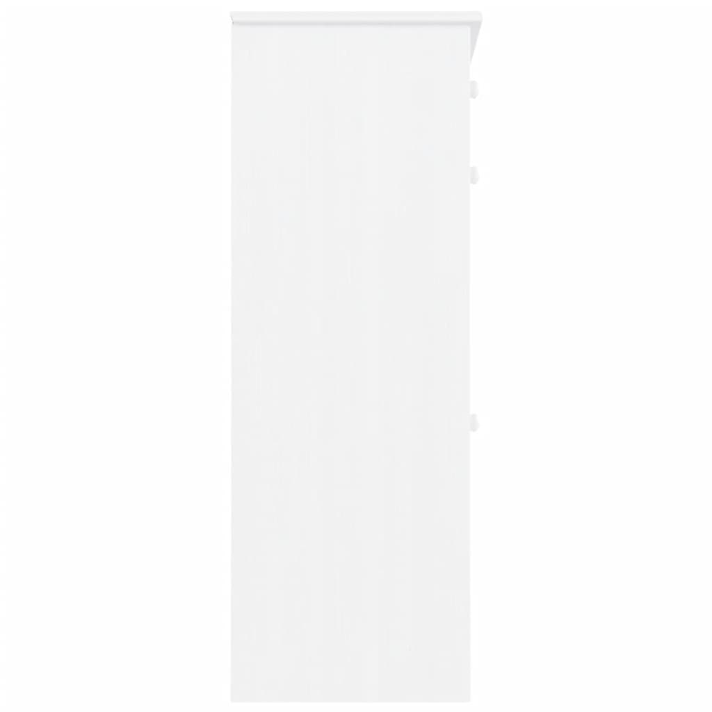 Scarpiera Alta Bianca 77x35x96 Cm In Legno Massello Di Pino - Image 6