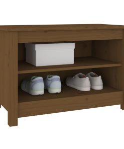 Scarpiera Ambrata 70x38x45,5 Cm In Legno Massello Di Pino