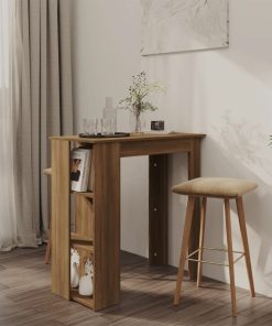 Tavolino Da Bar Con Ripiani Rovere Marrone 102x50x103,5 cm