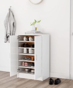 Scarpiera Bianca 60x35x92 Cm In Truciolato