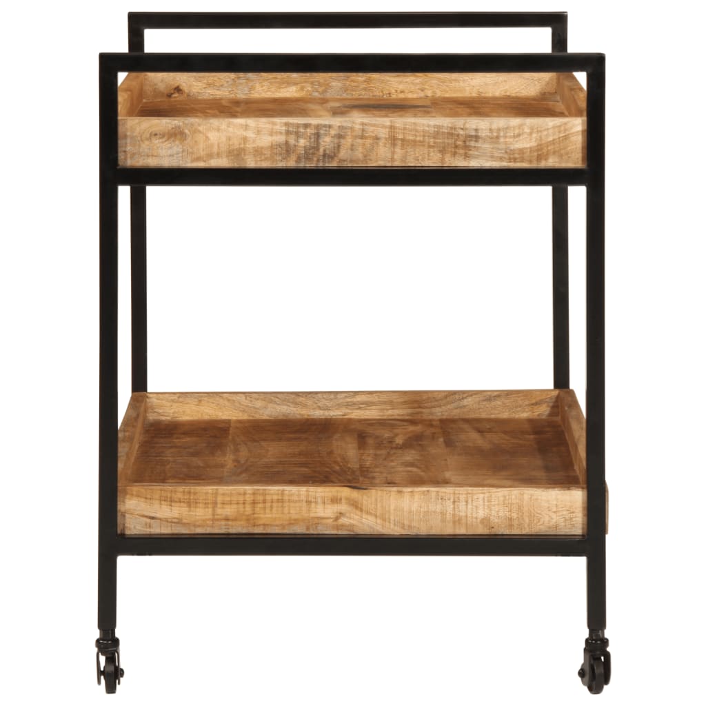 Carrello Da Cucina 80x55x70 Cm Legno Massello Di Mango Grezzo