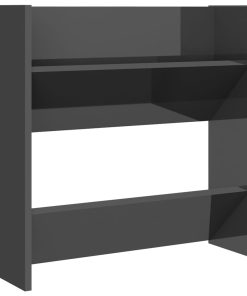 Scarpiere A Muro 2pz Grigio Lucido 60x18x60cm Legno Multistrato