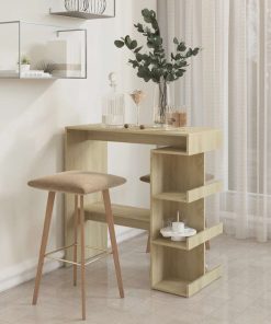 Tavolo Bar Con Ripiani Rovere Sonoma 100x50x101,5 Cm Truciolato