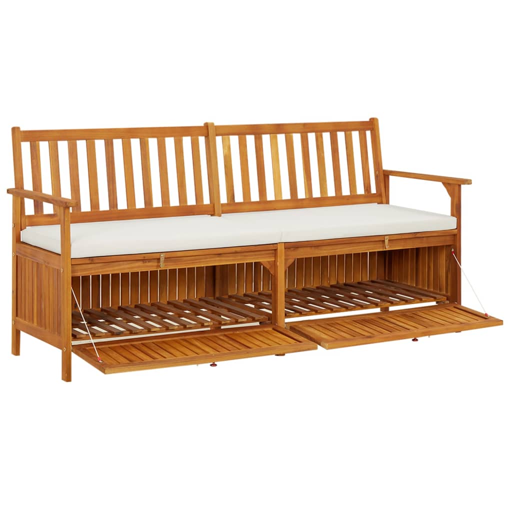 Cassapanca Con Cuscino 170 Cm In Legno Massello Di Acacia - Image 6