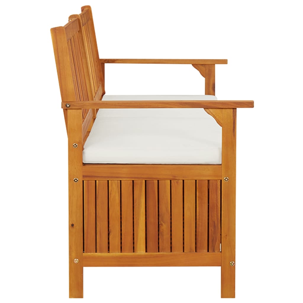 Cassapanca Con Cuscino 170 Cm In Legno Massello Di Acacia - Image 4