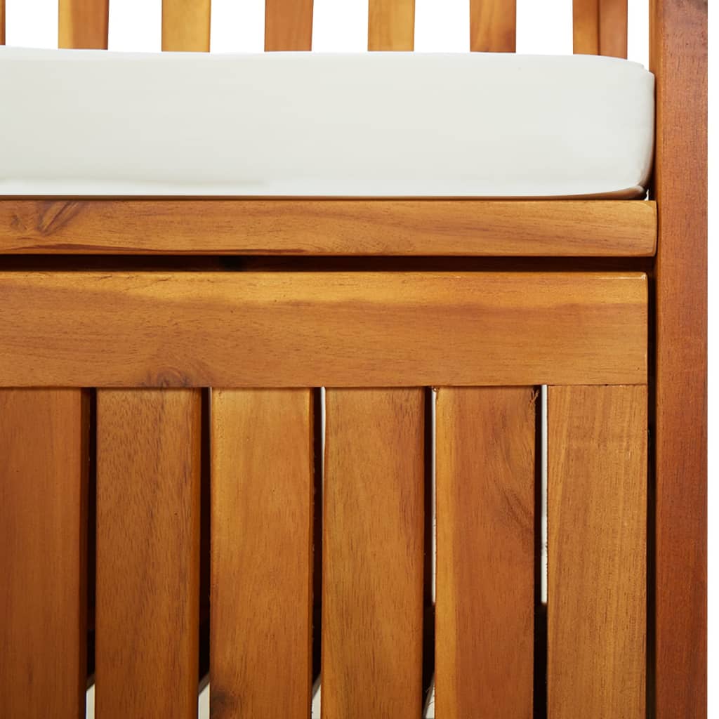 Cassapanca Con Cuscino 170 Cm In Legno Massello Di Acacia - Image 3