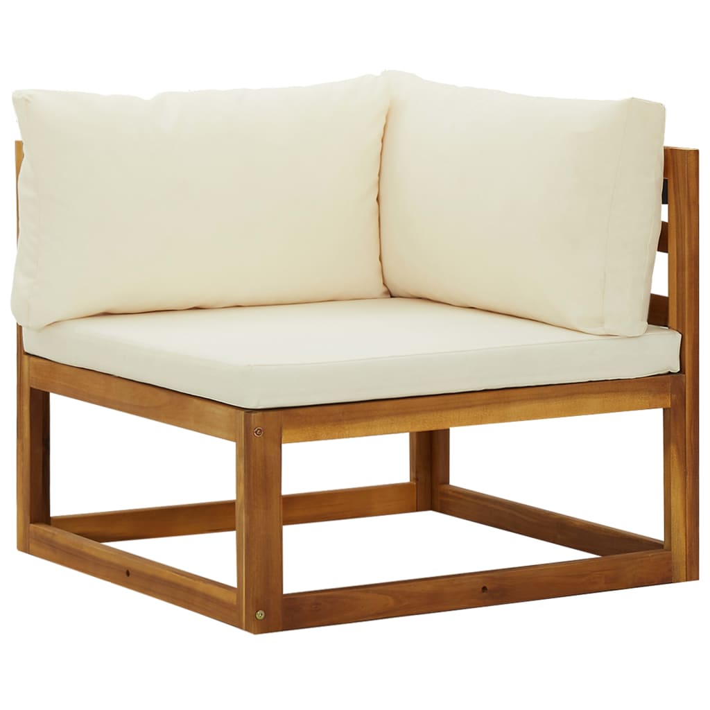 Divani Angolari Modulari 2pz Con Cuscini Legno Massello Acacia