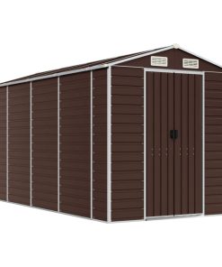 Casetta Da Giardino Marrone 191x385x198 Cm In Acciaio Zincato