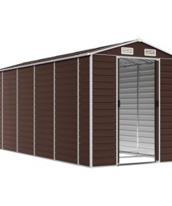 Casetta Da Giardino Marrone 191x470x198 Cm In Acciaio Zincato