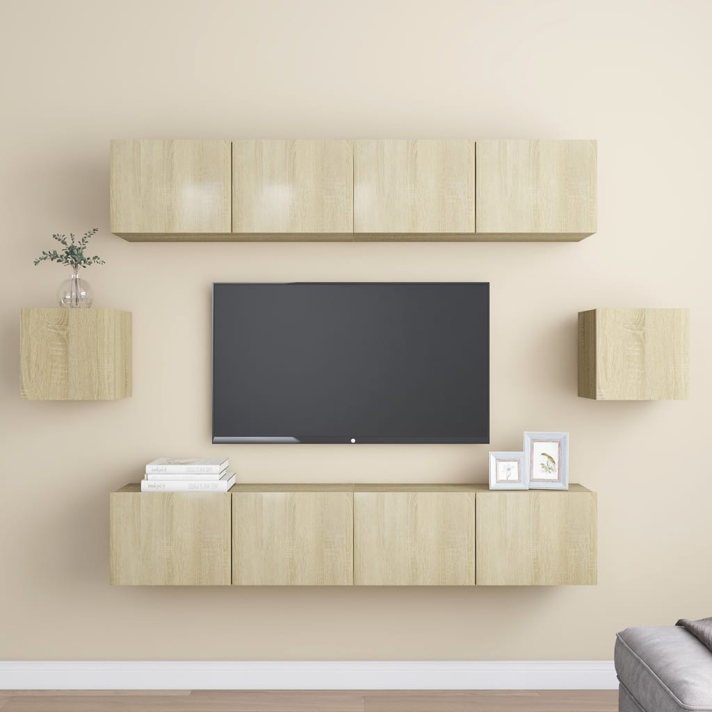 Set Di Mobili Porta Tv 6 Pz Rovere Sonoma In Legno Multistrato - Image 3
