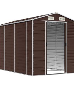 Casetta Da Giardino Marrone 191x300x198 Cm In Acciaio Zincato