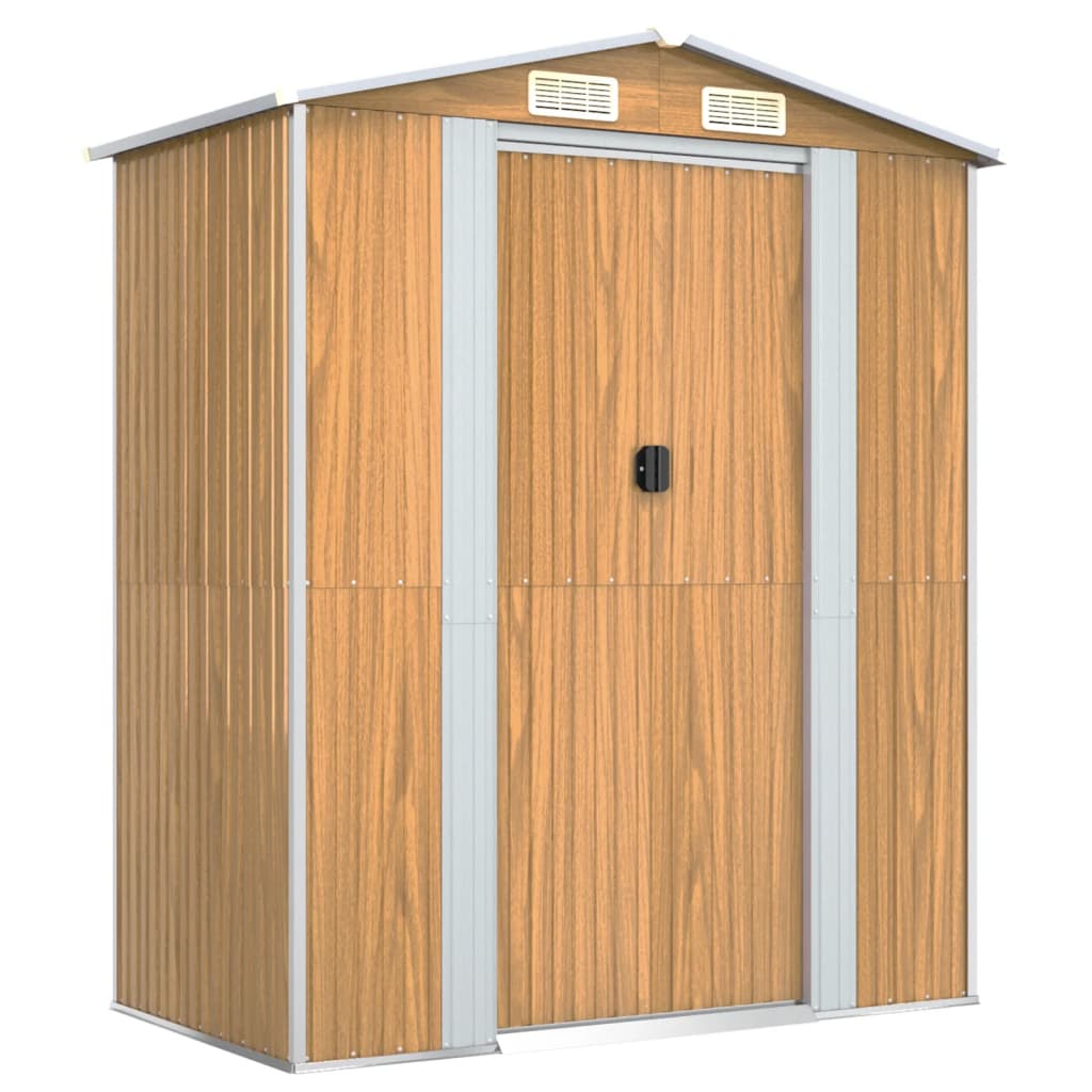 Capanno Giardino Marrone Chiaro 192x108x223 Cm Acciaio Zincato