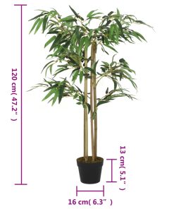 Albero Bambù Artificiale 760 Foglie 120 Cm Verde