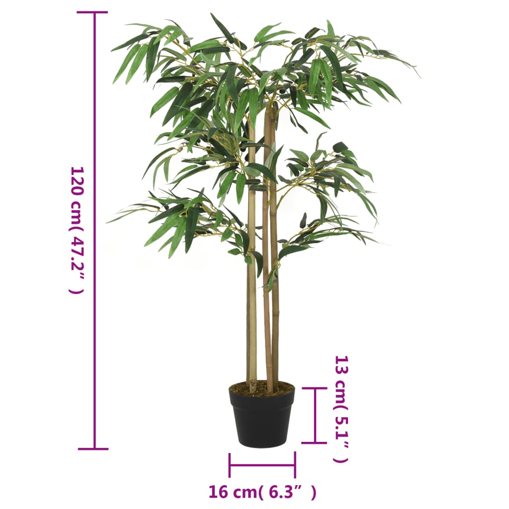 Albero Bambù Artificiale 760 Foglie 120 Cm Verde