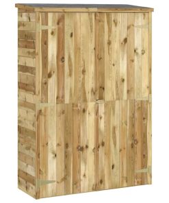 Capanno Giardino Attrezzi 123x45x171cm Pino Massello Impregnato