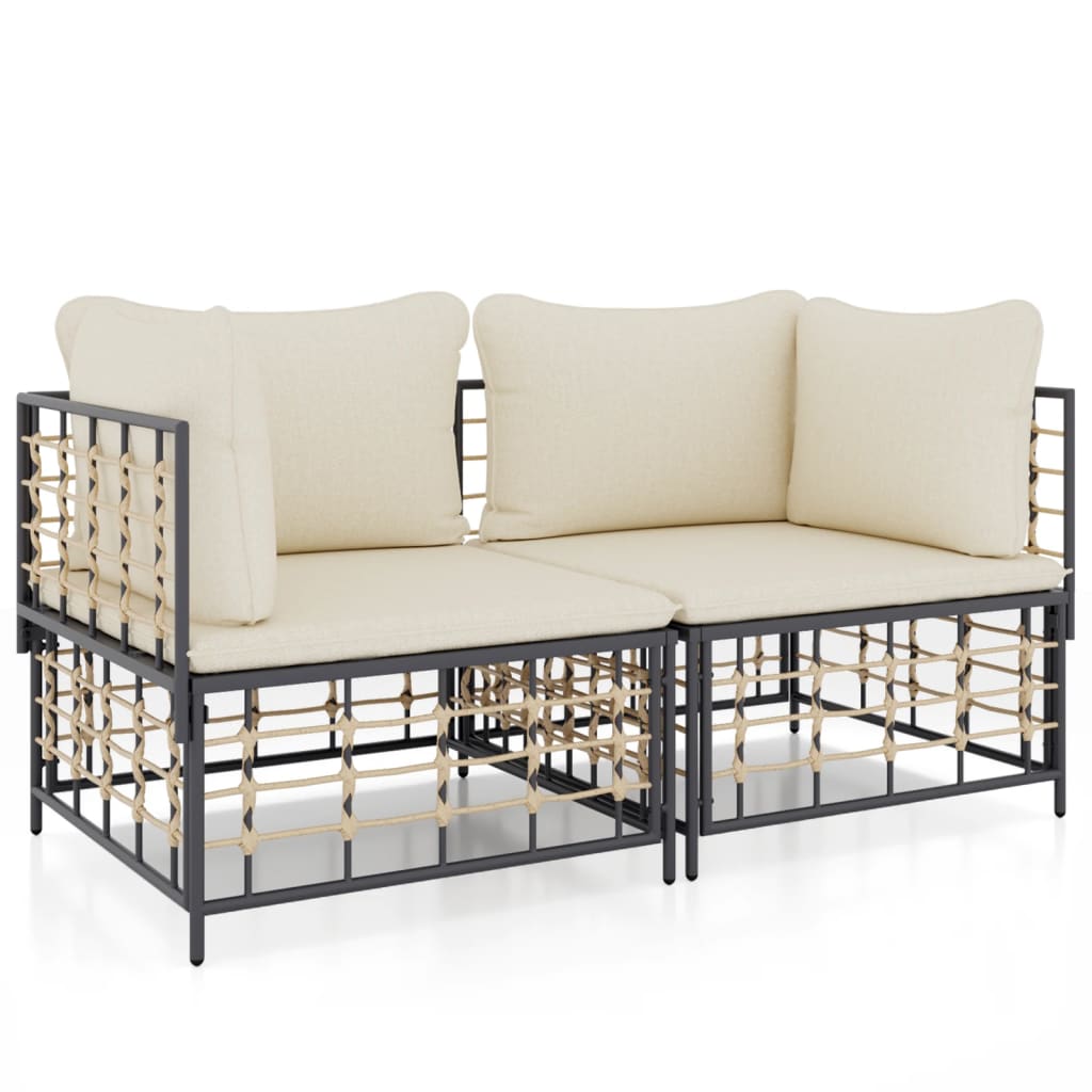 Divani Angolari Modulari Con Cuscini 2 Pz In Polyrattan