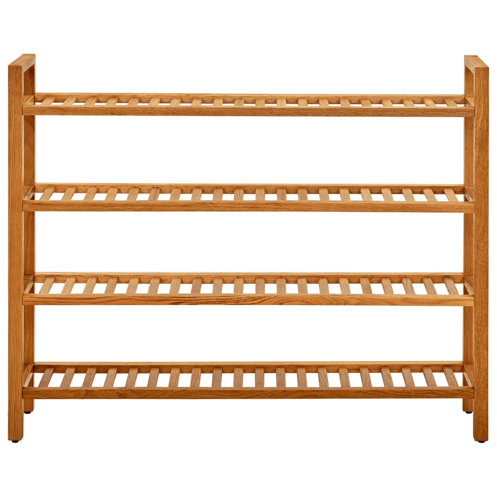 Scarpiera Con 4 Ripiani 100x27x80cm In Legno Massello Di Rovere - Image 5