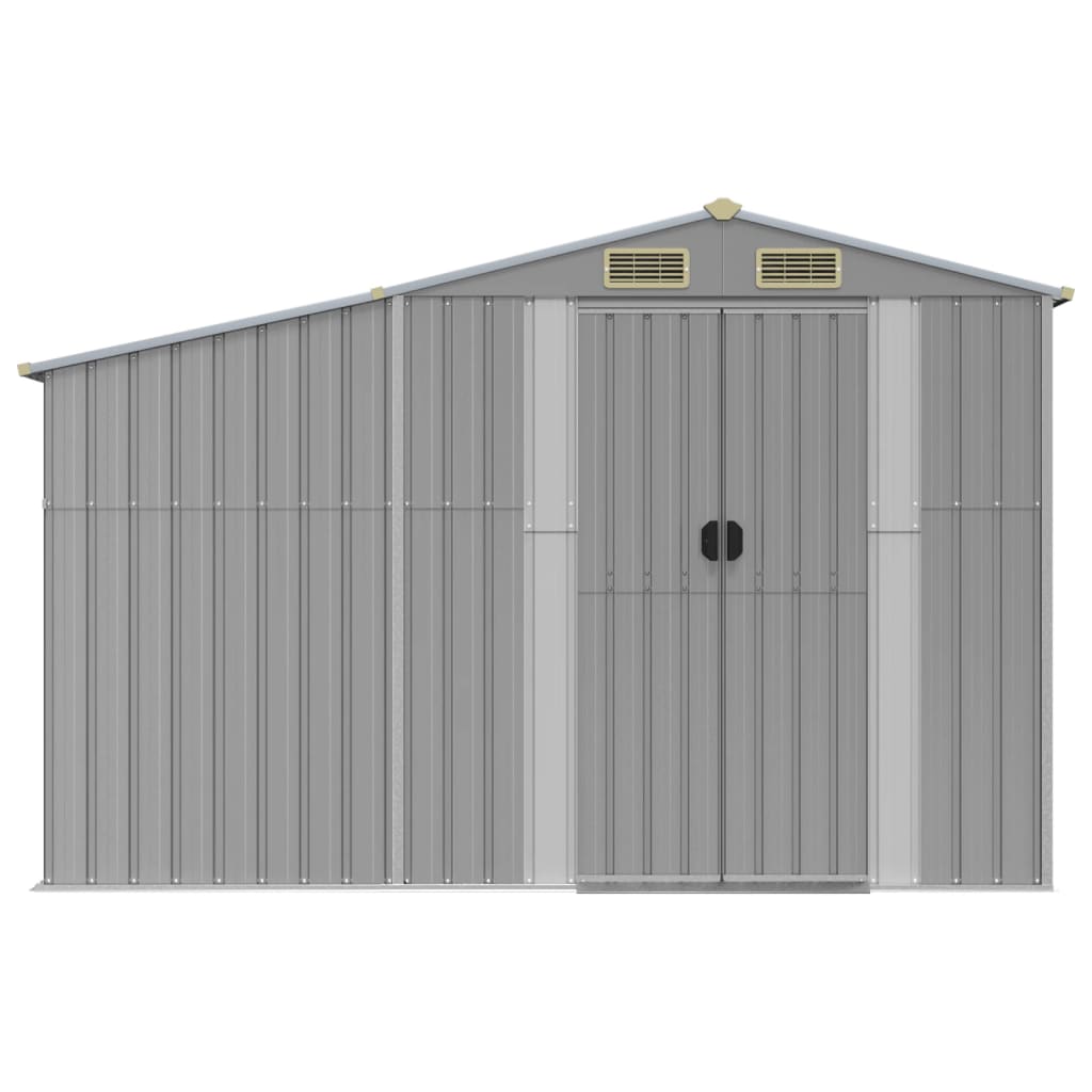 Capanno Da Giardino Grigio 277x192,5x179 Cm In Acciaio Zincato