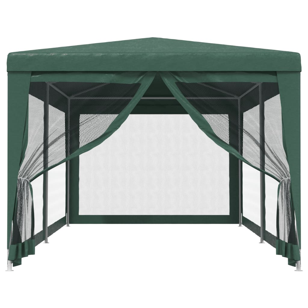 Tenda Per Feste Con 6 Pareti Laterali In Rete Verde 3x6 M Hdpe