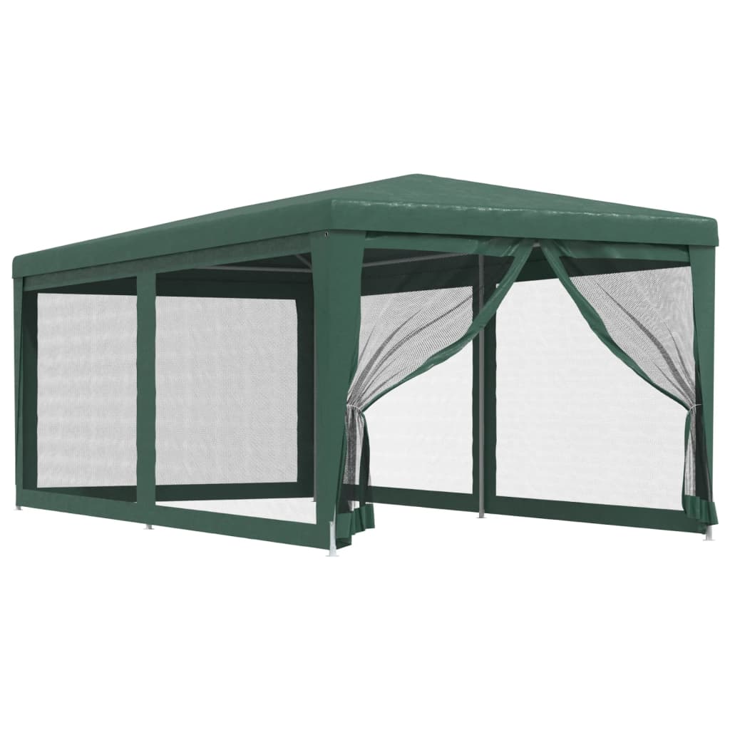 Tenda Per Feste Con 6 Pareti Laterali In Rete Verde 3x6 M Hdpe - Image 2