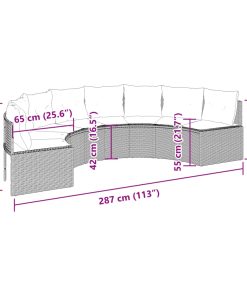 Divano Da Giardino Con Cuscini Semicircolare In Polyrattan