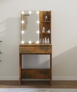 Toeletta Con Led Rovere Fumo 60x40x140 cm