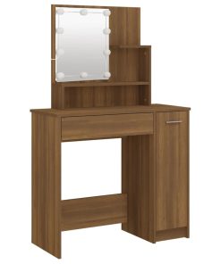 Toeletta Con Led Rovere Marrone 86,5x35x136 cm