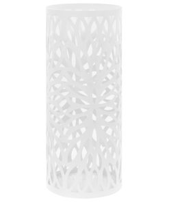 Porta Ombrelli Con Motivi A Foglie In Acciaio Bianco