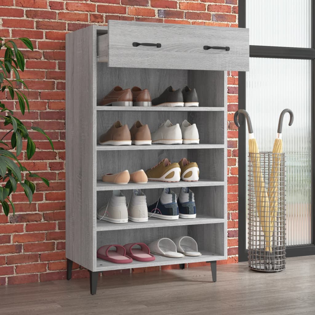 Scarpiera Grigio Sonoma 60x35x105 Cm In Legno Multistrato - Image 4
