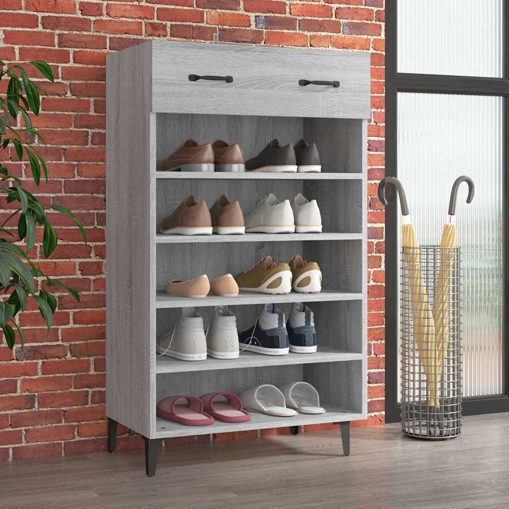 Scarpiera Grigio Sonoma 60x35x105 Cm In Legno Multistrato - Image 3