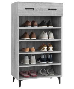 Scarpiera Grigio Sonoma 60x35x105 Cm In Legno Multistrato