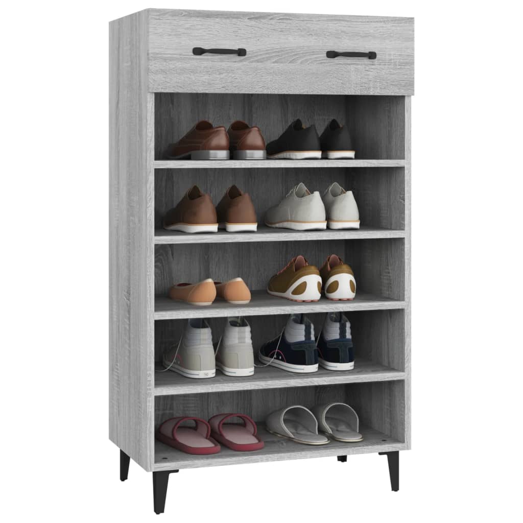 Scarpiera Grigio Sonoma 60x35x105 Cm In Legno Multistrato