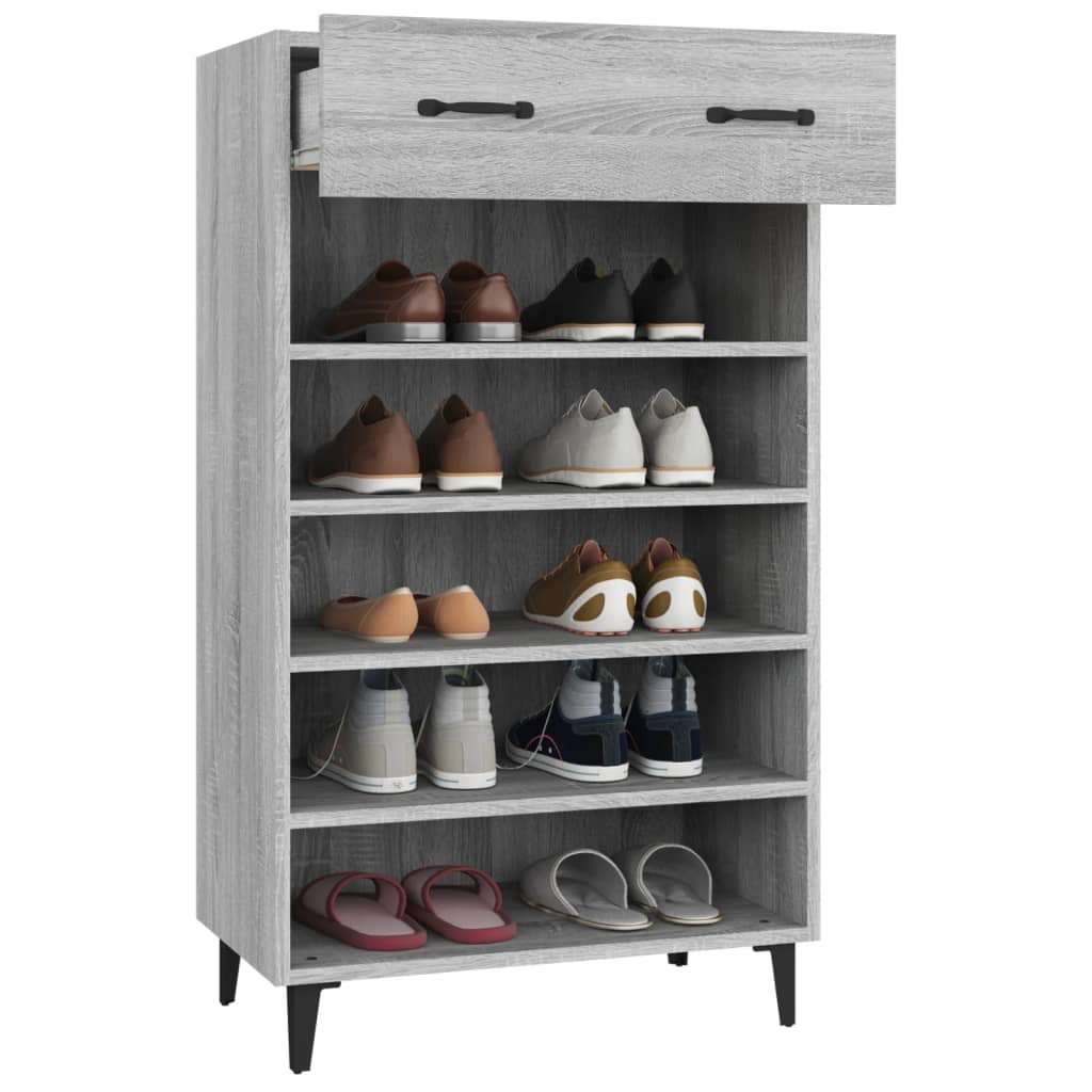 Scarpiera Grigio Sonoma 60x35x105 Cm In Legno Multistrato - Image 5