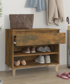 Scarpiera Rovere Fumo 70x36x60 Cm In Legno Multistrato
